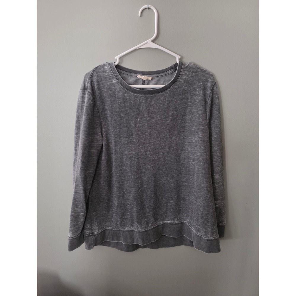 Jane and Delancey Womens Gray Acid Wash Crewneck Sweatshirt Medium Back Seam